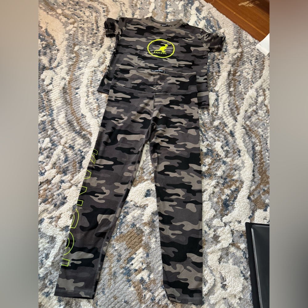 Kangol Camo Track Pants - Black, Gray, Green